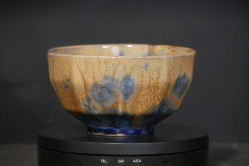 Bol à facettes en porcelaine cristaux bleus