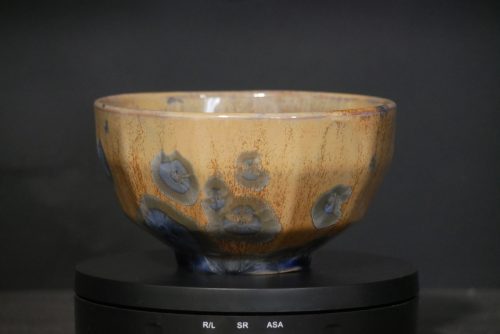 Bol à facettes en porcelaine cristaux bleus