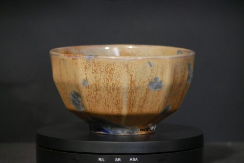 Bol à facettes en porcelaine cristaux bleus