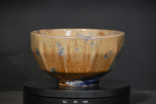 Bol à facettes en porcelaine cristaux bleus