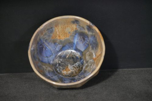 Bol à facettes en porcelaine cristaux bleus