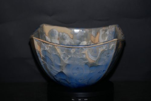 Saladier carré en porcelaine gris bleu