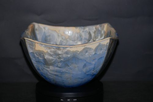 Saladier carré en porcelaine gris bleu