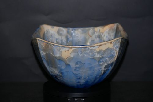 Saladier carré en porcelaine gris bleu