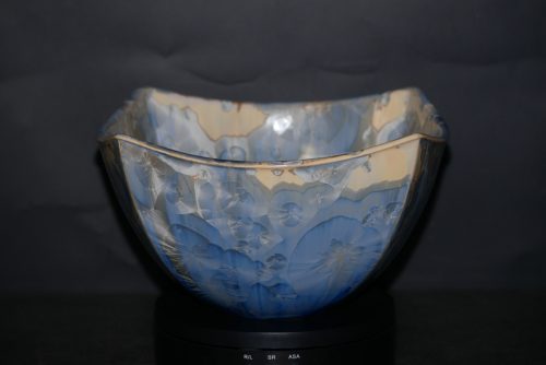 Saladier carré en porcelaine gris bleu