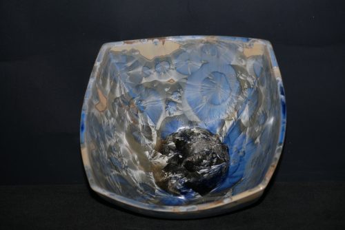 Saladier carré en porcelaine gris bleu