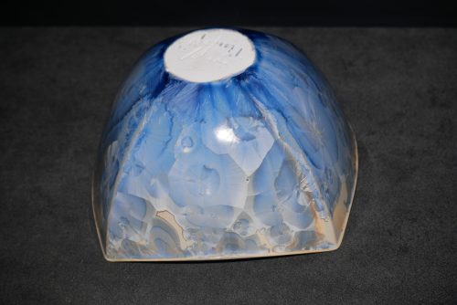 Saladier carré en porcelaine gris bleu