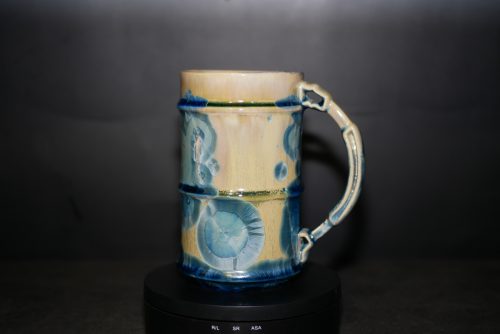 Chope à bière en porcelaine gris-vert 60cl