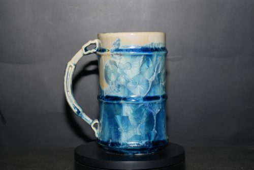 Chope à bière en porcelaine gris-vert 60cl