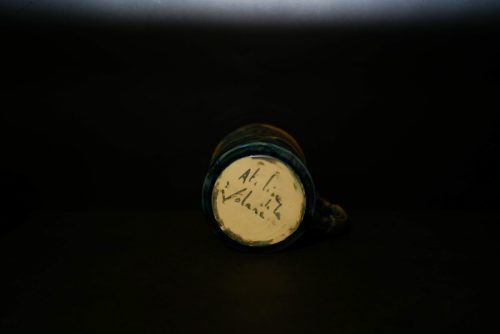 Chope à bière en porcelaine gris-vert 60cl