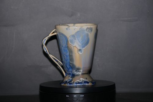 Mazagran avec anse en porcelaine gris-bleu 17cl
