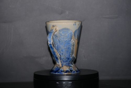 Mazagran avec anse en porcelaine gris-bleu 17cl