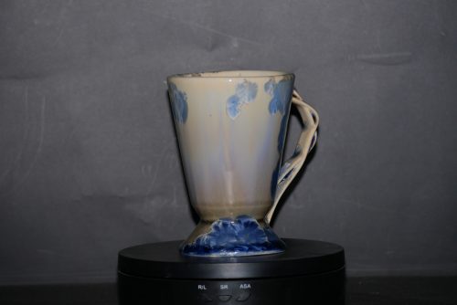 Mazagran avec anse en porcelaine gris-bleu 17cl