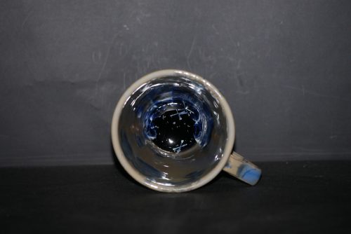 Mazagran avec anse en porcelaine gris-bleu 17cl