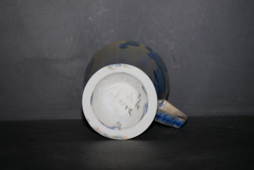 Mazagran avec anse en porcelaine gris-bleu 17cl
