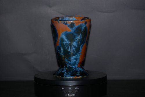 Mazagran en porcelaine orange marron bleu 17cl