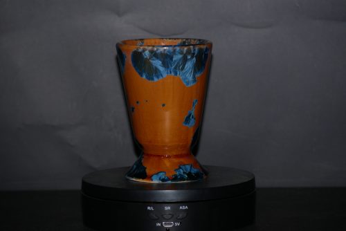 Mazagran en porcelaine orange marron bleu 17cl