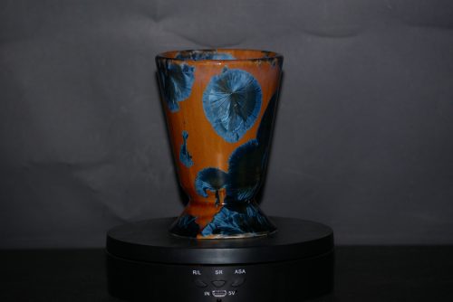 Mazagran en porcelaine orange marron bleu 17cl