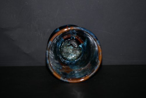 Mazagran en porcelaine orange marron bleu 17cl