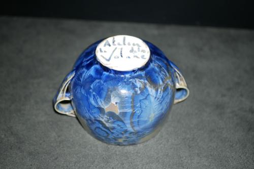 Bol avec anses en porcelaine 60 cl cristaux bleus intenses