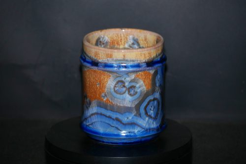 Tasse sans anse en porcelaine cristaux bleus 30cl