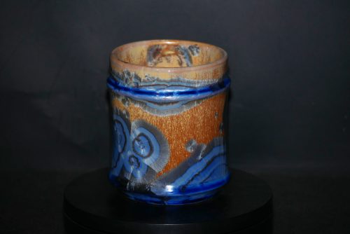 Tasse sans anse en porcelaine cristaux bleus 30cl
