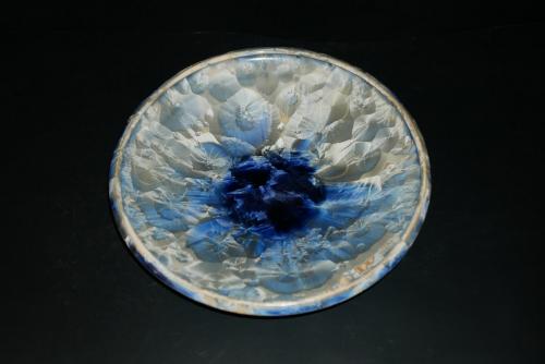 Coupe à fruits en porcelaine bleu-gris 31 cm