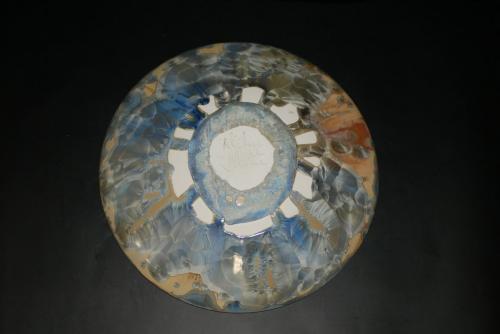 Coupe à fruits en porcelaine bleu-gris 31 cm