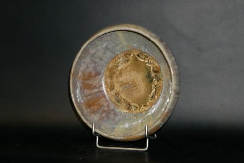 Jeu de 6 assiettes creuses en grès marron