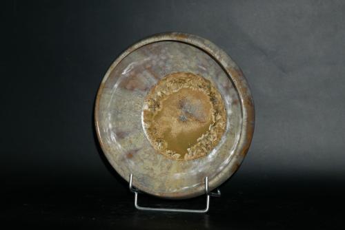 Jeu de 6 assiettes creuses en grès marron