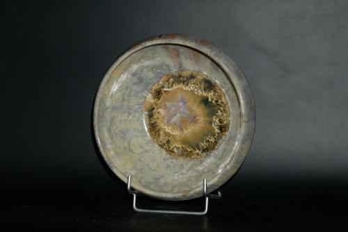 Jeu de 6 assiettes creuses en grès marron