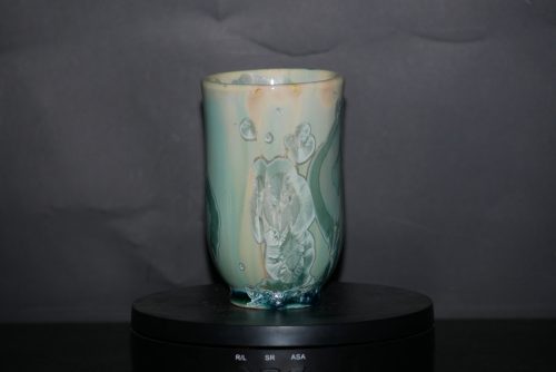 Tasse sans anse en porcelaine turquoise 20cl
