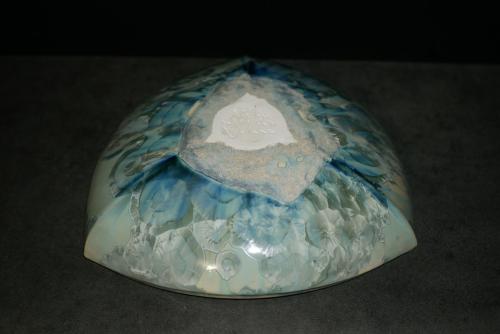 Coupe à fruits triangulaire en porcelaine vert turquoise