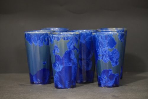 6 mazagrans en porcelaine bleu nuit