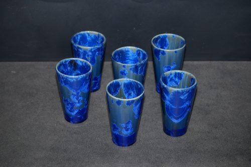 6 mazagrans en porcelaine bleu nuit