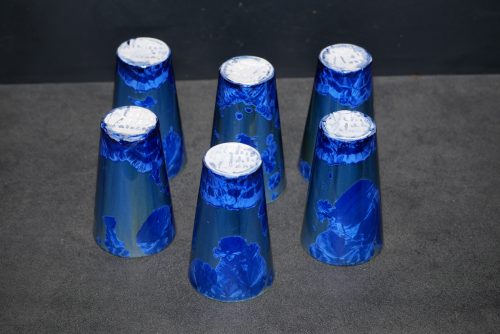 6 mazagrans en porcelaine bleu nuit