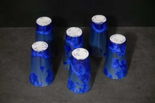 6 mazagrans en porcelaine bleu nuit