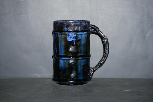 Chope à bière en grès bleu nuit 60cl