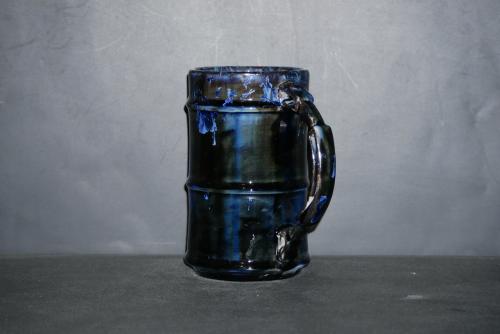 Chope à bière en grès bleu nuit 60cl