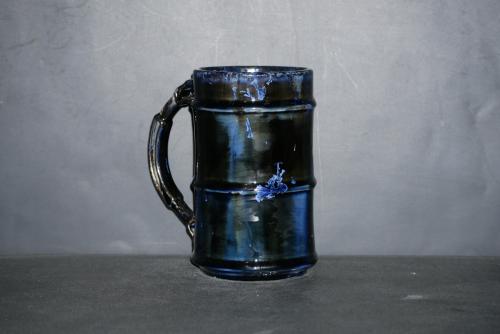 Chope à bière en grès bleu nuit 60cl