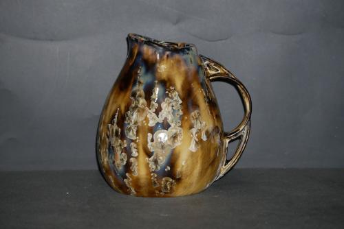 Carafe en grès 1 litre noir cristaux blancs