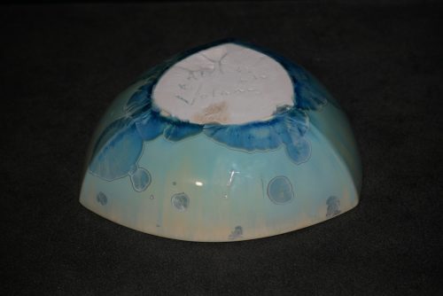Coupelle triangulaire en porcelaine turquoise 20 cm