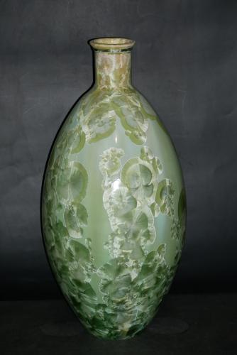 Amphore en porcelaine 53 cm vert citron