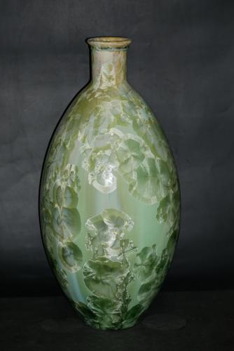 Amphore en porcelaine 53 cm vert citron
