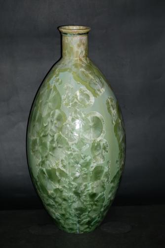 Amphore en porcelaine 53 cm vert citron