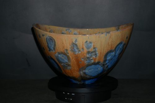 Saladier en porcelaine cristaux bleu intense taille moyenne
