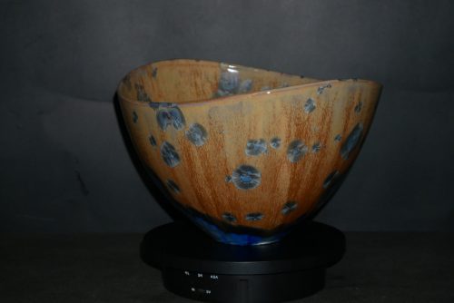 Saladier en porcelaine cristaux bleu intense taille moyenne