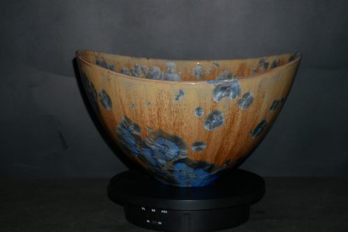 Saladier en porcelaine cristaux bleu intense taille moyenne
