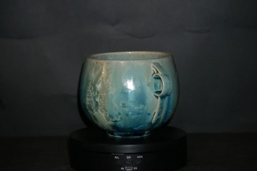 Bol avec anses en porcelaine 60 cl turquoise