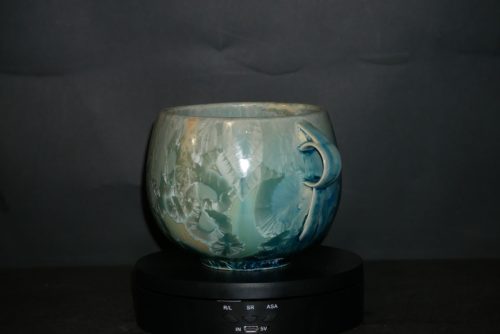 Bol avec anses en porcelaine 60 cl turquoise